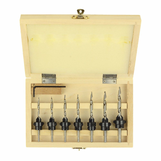 Big Horn 13200, Countersink Drill Bit Set With Stop Collars & Wrench