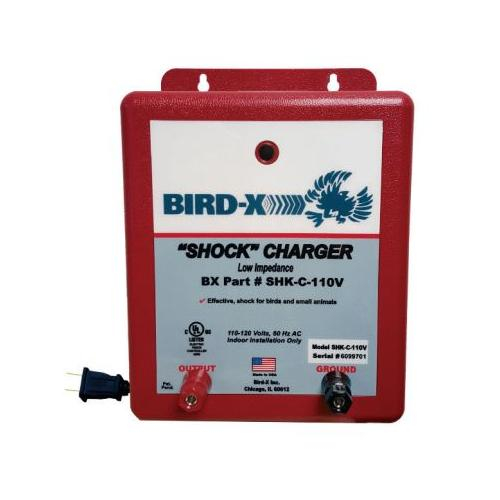 Bird-x Shk-c-110, 110v Ac Battery Charger, 300-1,000 Ft. Of Track