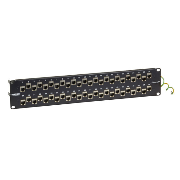 Blackbox C6afp70s-48, Cat6a Shielded Feed-through Patch Panel