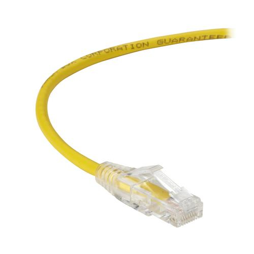 Blackbox C6apc28-yl-20, Slim-net Cat6a Patch Cable, Yellow, 20