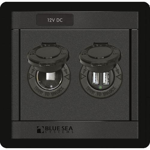 Blue Sea Systems 1478-bss, 360 Panel - Dc Socket And Dual Usb Charger