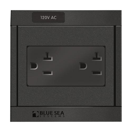 Blue Sea Systems 1479-bss, 360 Panel 120v Ac Dual Outlet