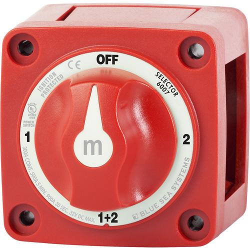 Blue Sea Systems 6007-bss, M-series Mini Selector Battery Switch - Red
