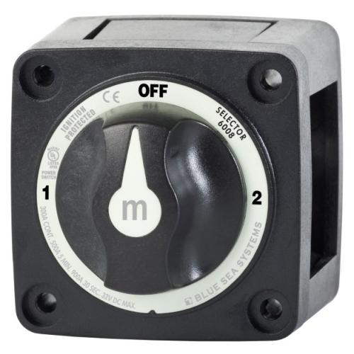 Blue Sea Systems 6008200-bss, M-series 3 Position Battery Switch Black