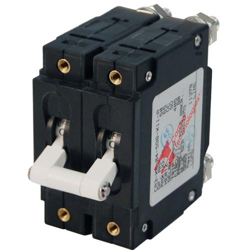 Blue Sea Systems 7256-bss, C-series White Toggle Circuit Breaker 80a