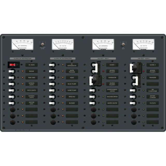 Blue Sea Systems 8086-bss, Panel, Ac 3 Sources / Dc Main