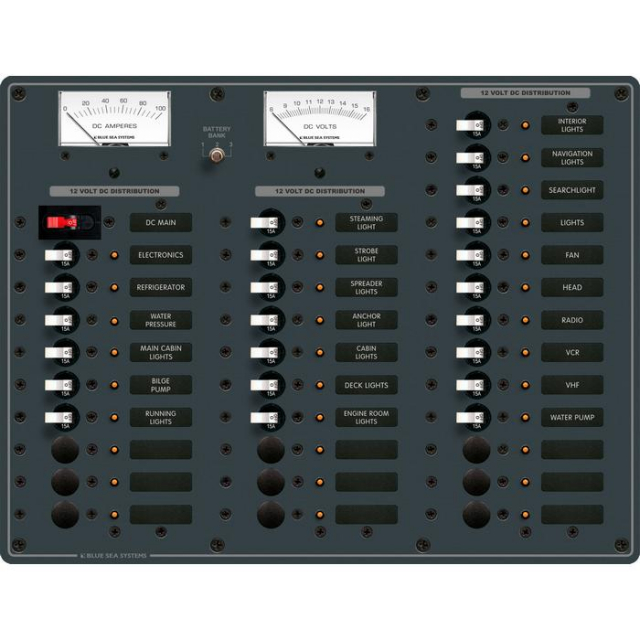 Blue Sea Systems 8381-bss, Panel Dc Main And 32 Positions, White