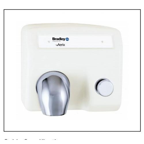 Bradley 2904-280000, 2904 Push-button Hand Dryer, 16 Amps