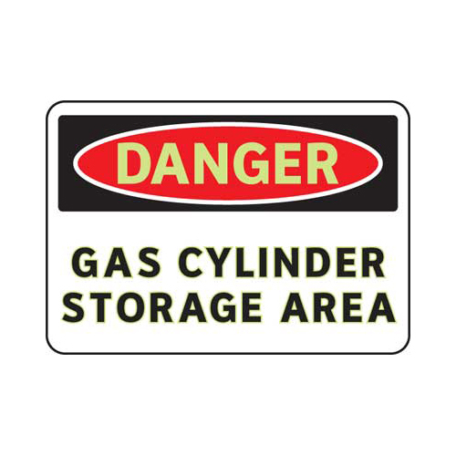 Brady 102483, 7" X 10" Sign "danger Gas Cylinder Storage Area"