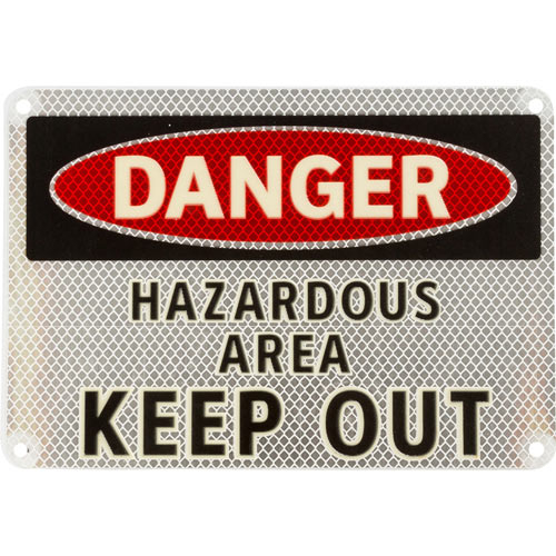 Brady 102484, 7" X 10" Sign "danger Hazardous Area Keep Out"