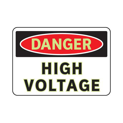 Brady 102485, 7" X 10" Sign "danger High Voltage", Aluminum