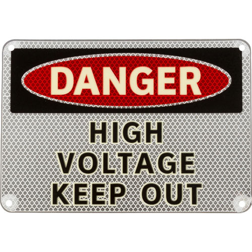 Brady 102486, 7" X 10" Sign "danger High Voltage Keep Out"