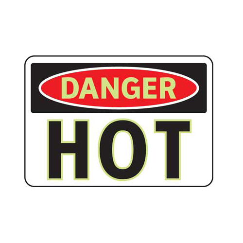 Brady 102489, 7" X 10" Sign "danger Hot", Aluminum