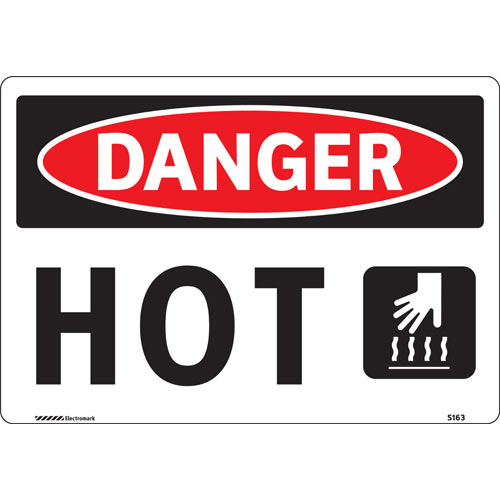 Brady 102490, 7" X 10" Sign "danger Hot"