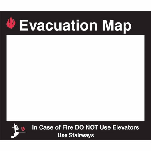 Brady 102851, 11" X 11.5" Evacuation Map Holder, Photoluminescent
