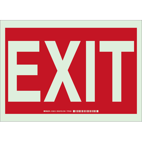 Brady 103615, 10" X 14" Sign "exit", Polystyrene, B-347