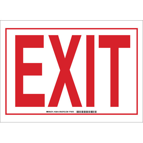 Brady 103618, 10" X 14" Sign "exit", Polystyrene, B-401