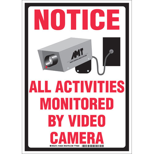 Brady 103626, 14" X 10" Sign "notice All Activities Monitored..."