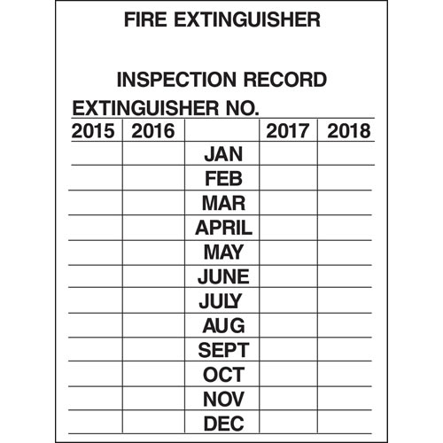 Brady 103632, 3" X 2.25" Fire Extinguisher Inspection Tag