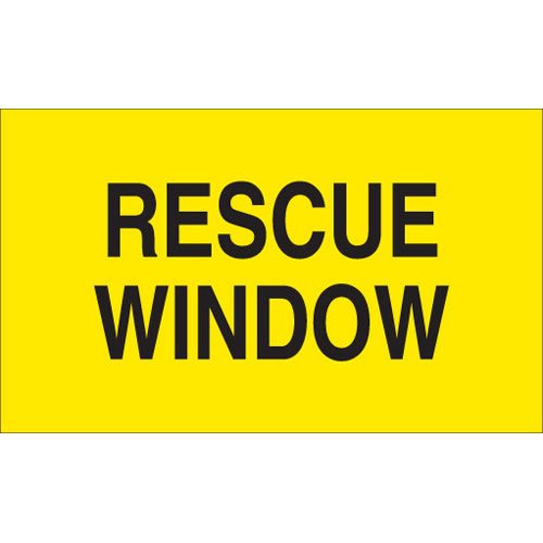 Brady 103633, 4" X 6" Label "rescue Window", Polyester