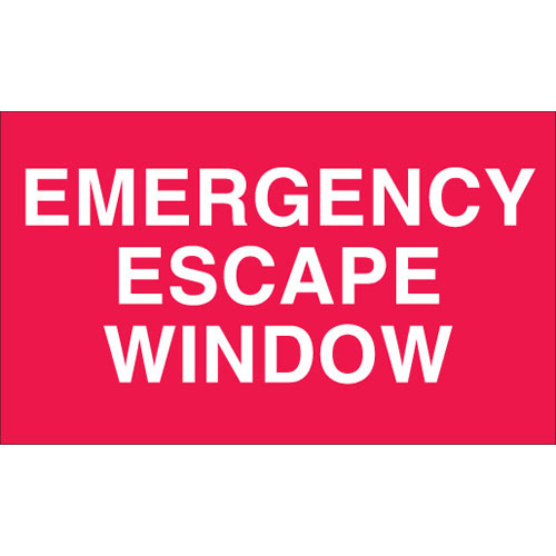 Brady 103634, 4" X 6" Label "emergency Escape Window", Polyester