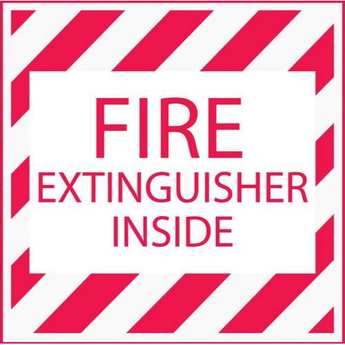 Brady 103635, 4" X 4" Label "fire Extinguisher Inside", Polyester