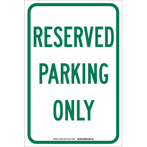 Brady 103693, 18" X 12" Sign "reserved Parking Only", Aluminum