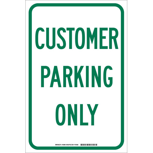 Brady 103696, 18" X 12" Sign "customer Parking Only", Aluminum
