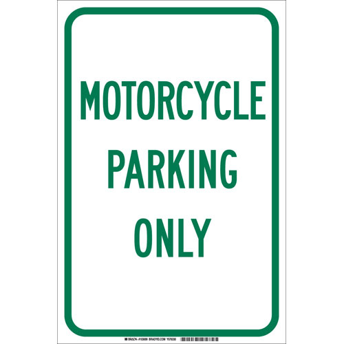 Brady 103699, 18" X 12" Sign "motorcycle Parking Only", Aluminum