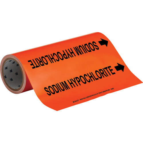 Buy Brady 109682, 12" Pipe Marker "Sodium Hypochlorite", Vinyl Mega Depot