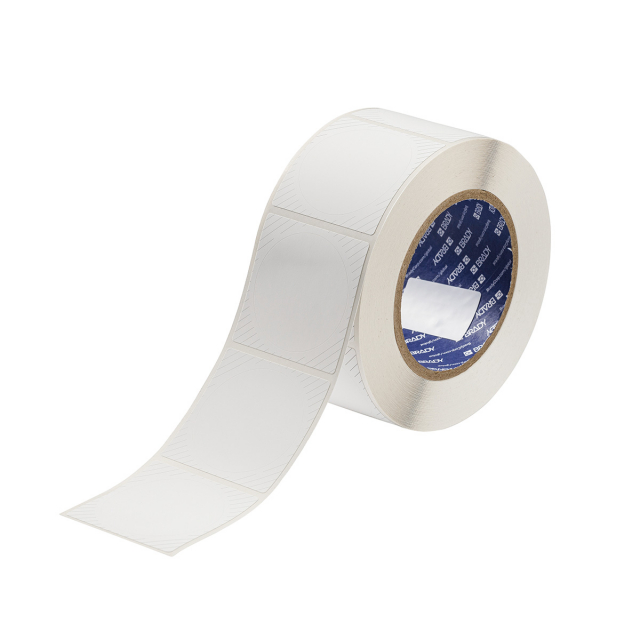 Brady JPC 4000 2595 SC Inkjey Vinyl Roll Labels, 2" Core, White, 4" X