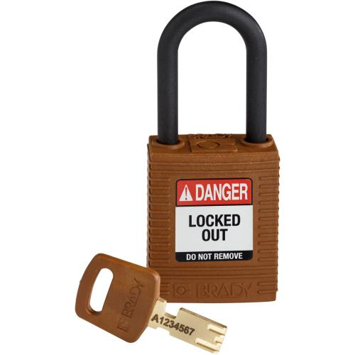 Brady Nyl-brn-38pl-kd, 150318 Nylon Lockout Padlock, Brown