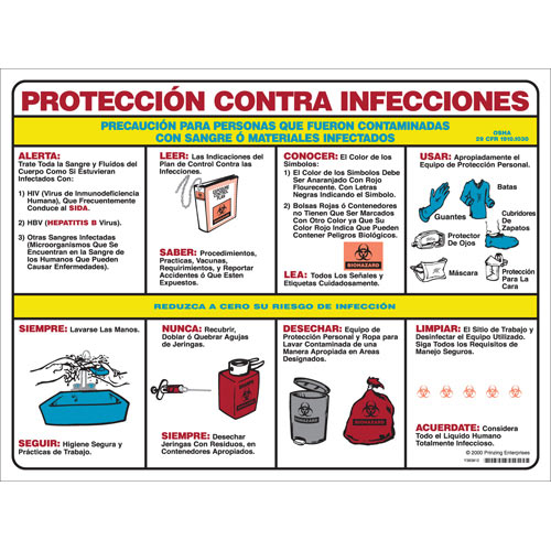 Brady Ps125s, 45851 Biohazard Poster, Spanish