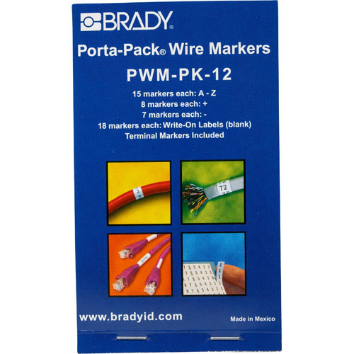 Legend POS Black on White Pack of 10 Repositionable Vinyl Cloth Brady PWM-POS Wire Marker