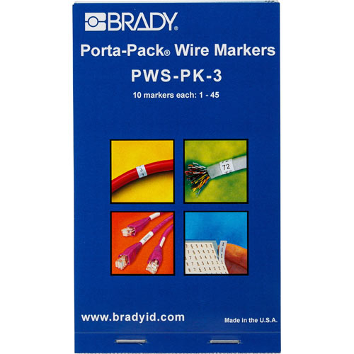 Brady Pws-pk-3, Vinyl Wire Marker Book W/ Legend: 1 To 45