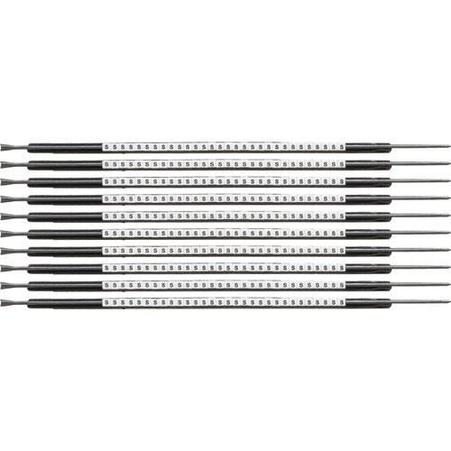 Brady Scn05-s, Clipsleeve S Wire Marker, Black On White