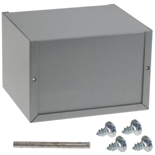 Bud Cu-2107-b, Small Metal Minibox, Smooth Gray, 6" X 5" X 4"