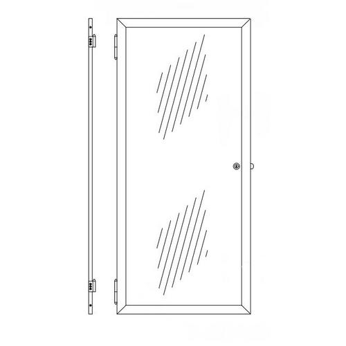 Bud V-9771-l, 31.5" See-thru Door With Lock, 19" Panel Width