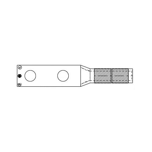 Burndy Ya252tc14e1, 26001546 Cu Compression Lug, 2 Hole, 1/0 Awg