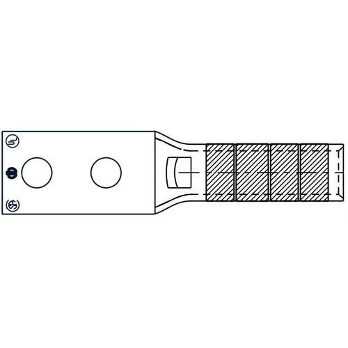 Burndy Yaz8c2tc14e2fx, 10016353 Copper Compression Lug, #8 Awg