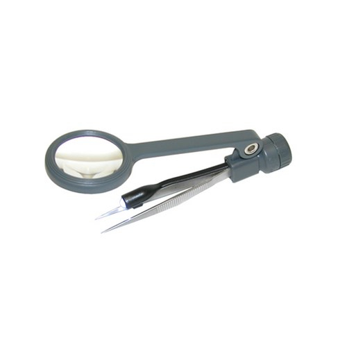 Carson Optical Mg-88, Lighted Magnigrip Magnifier With Tweezers