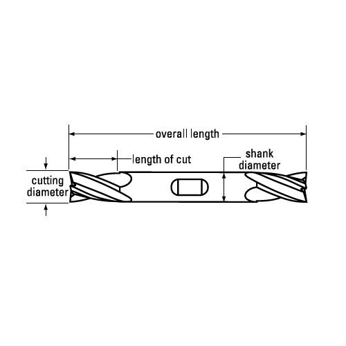 Cleveland C33386 HG-4C High Speed Steel Single End Multi-Flute Center Cutting Finisher End Mill
