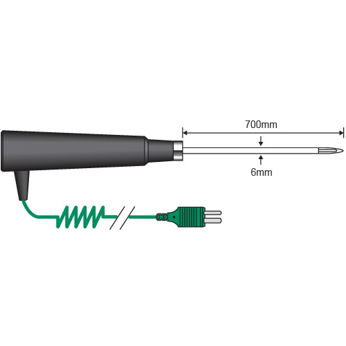 Comark Ak24m, 3058509 Type K Thermocouple Air Probe, 27.5 In. Stem