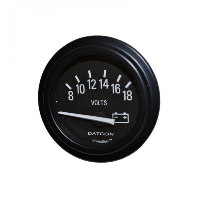 Datcon 104232, 830 Illumaseal Voltmeter, 8 - 18 V, Black