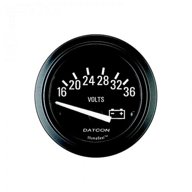Datcon 104233, 831 Illumaseal Voltmeter, 16 - 36 V, Black