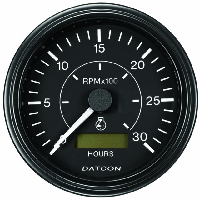 Datcon 122722, Tachometer With Hourmeter, 0-3000 Rpm