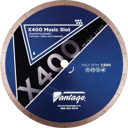 Diamond Vantage 0406apwx4, X400 Porcelain Tile Blade Wet, Music Slot