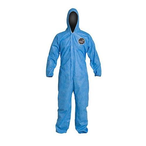 Dupont D14997197, Proshield 10 Coverall, Hood, Serged, Blue, Lg
