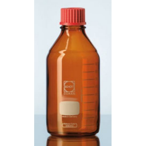 Duran 5539-205, 25ml Amber Glass Lab Bottle With Red Cap