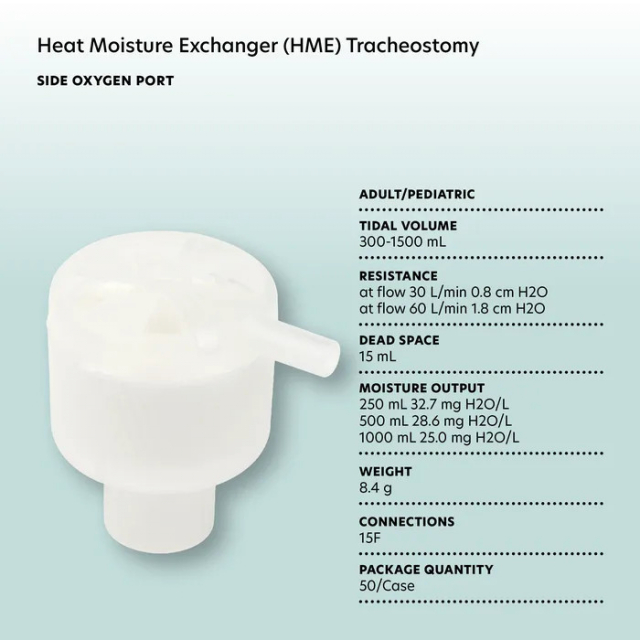 Buy Dynarex 30309, Heat Moisture Exchanger Tracheostomy, Side Oxygen